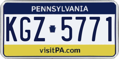 PA license plate KGZ5771
