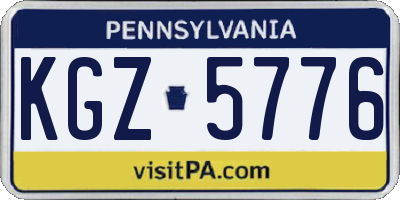 PA license plate KGZ5776