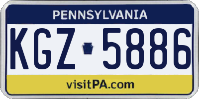 PA license plate KGZ5886