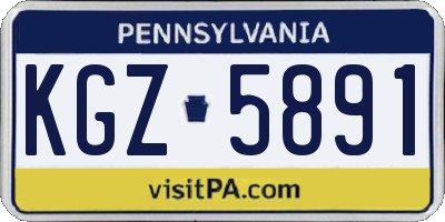 PA license plate KGZ5891
