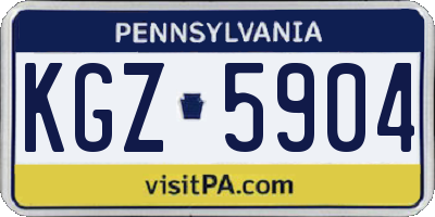 PA license plate KGZ5904