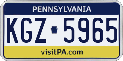 PA license plate KGZ5965