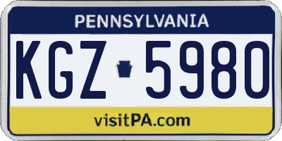 PA license plate KGZ5980