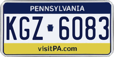 PA license plate KGZ6083