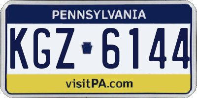 PA license plate KGZ6144