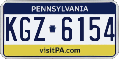 PA license plate KGZ6154