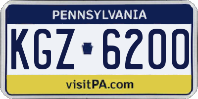 PA license plate KGZ6200
