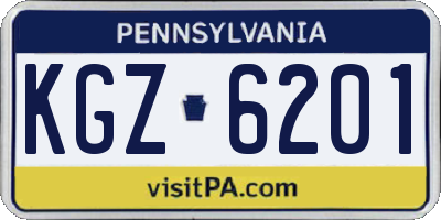 PA license plate KGZ6201