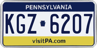 PA license plate KGZ6207