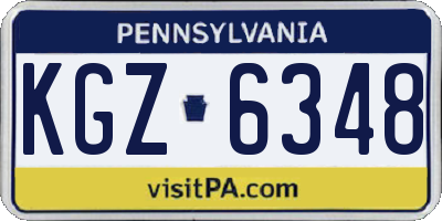 PA license plate KGZ6348