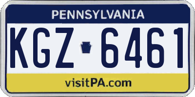 PA license plate KGZ6461