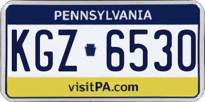 PA license plate KGZ6530
