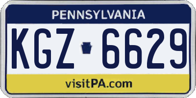 PA license plate KGZ6629