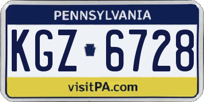 PA license plate KGZ6728