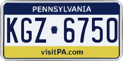PA license plate KGZ6750