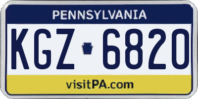 PA license plate KGZ6820