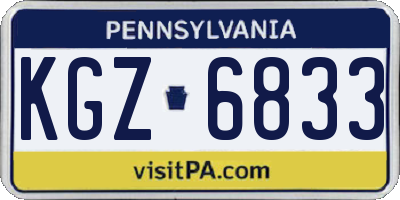 PA license plate KGZ6833