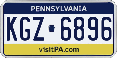 PA license plate KGZ6896