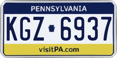PA license plate KGZ6937