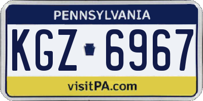 PA license plate KGZ6967