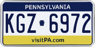PA license plate KGZ6972