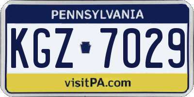 PA license plate KGZ7029
