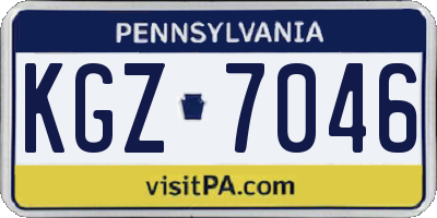 PA license plate KGZ7046