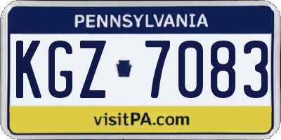 PA license plate KGZ7083