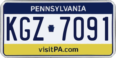 PA license plate KGZ7091