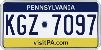 PA license plate KGZ7097