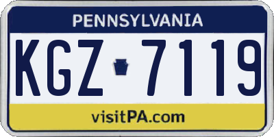 PA license plate KGZ7119