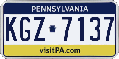 PA license plate KGZ7137