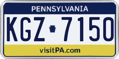PA license plate KGZ7150