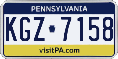 PA license plate KGZ7158