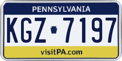 PA license plate KGZ7197