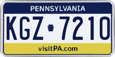 PA license plate KGZ7210