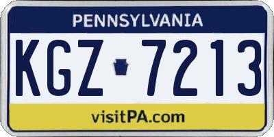 PA license plate KGZ7213