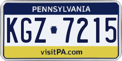 PA license plate KGZ7215