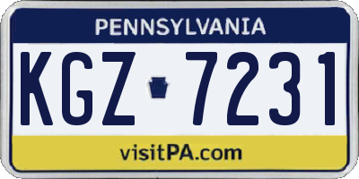 PA license plate KGZ7231