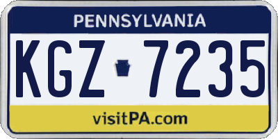 PA license plate KGZ7235