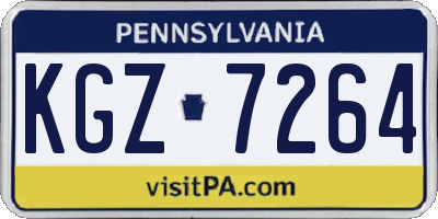 PA license plate KGZ7264