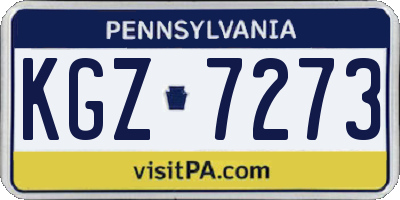 PA license plate KGZ7273