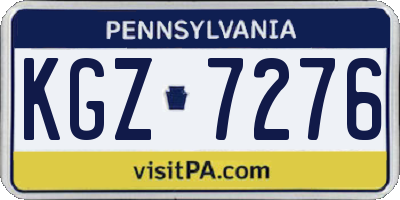 PA license plate KGZ7276