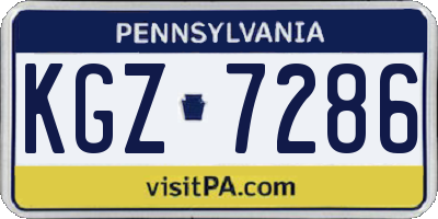 PA license plate KGZ7286