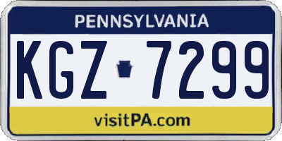 PA license plate KGZ7299