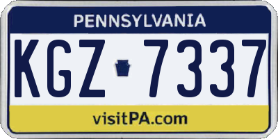 PA license plate KGZ7337