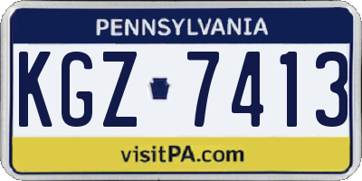 PA license plate KGZ7413
