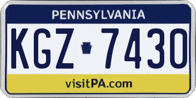 PA license plate KGZ7430
