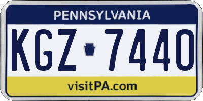 PA license plate KGZ7440