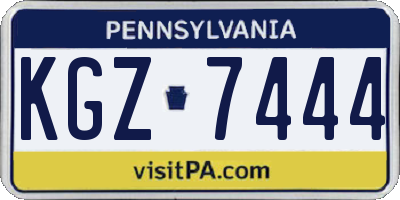 PA license plate KGZ7444